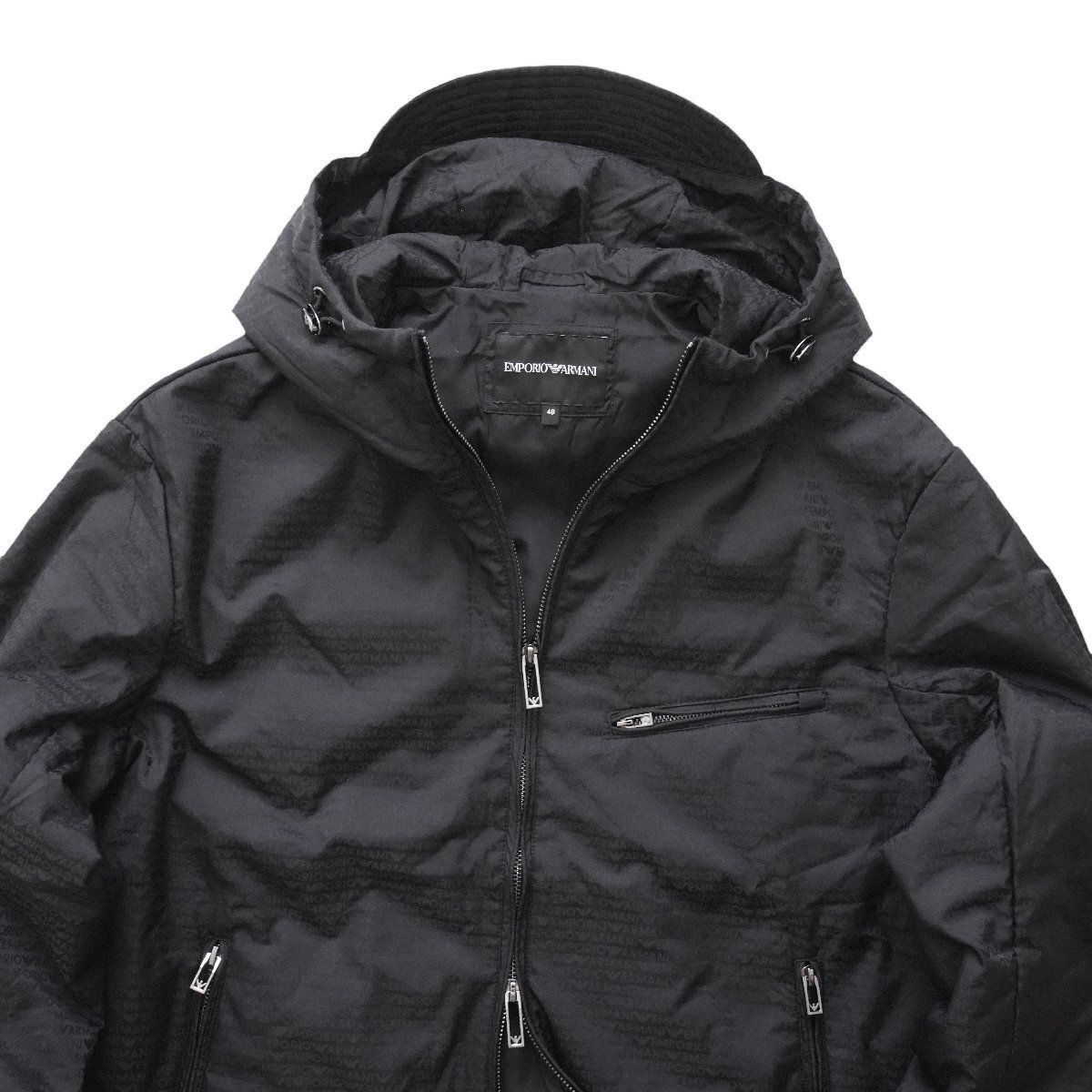 極美品★エンポリオアルマーニ　ナイロンジャケット　パーカー　裏起毛 ビッグロゴ EMPORIO ARMANI エンポリオアルマーニ ナイロンジャケット
