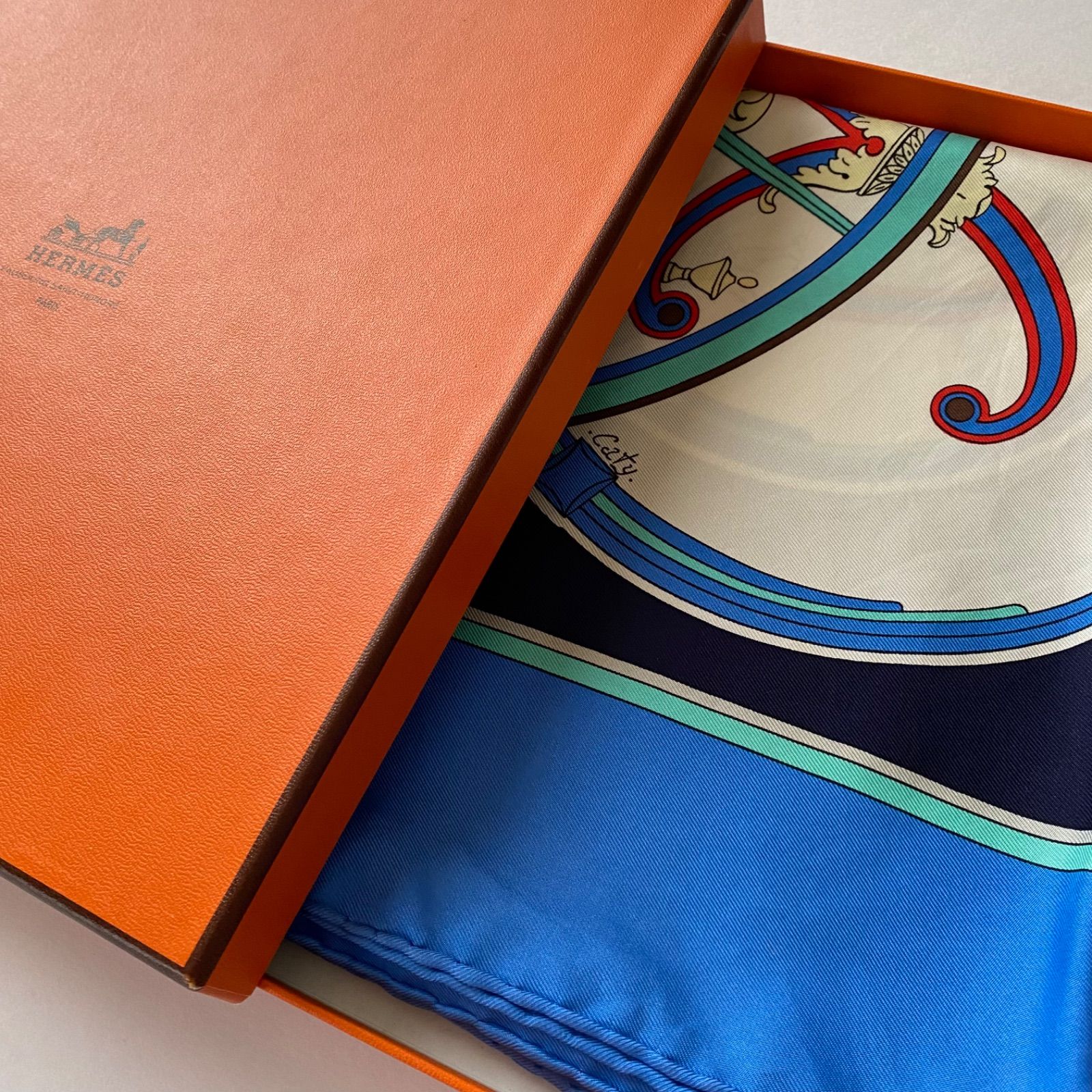 エルメス　カレ90 Washington's carriage ネイビー HERMES エルメス カレ90 スカーフ WASHINGTON'S CARRIAGE