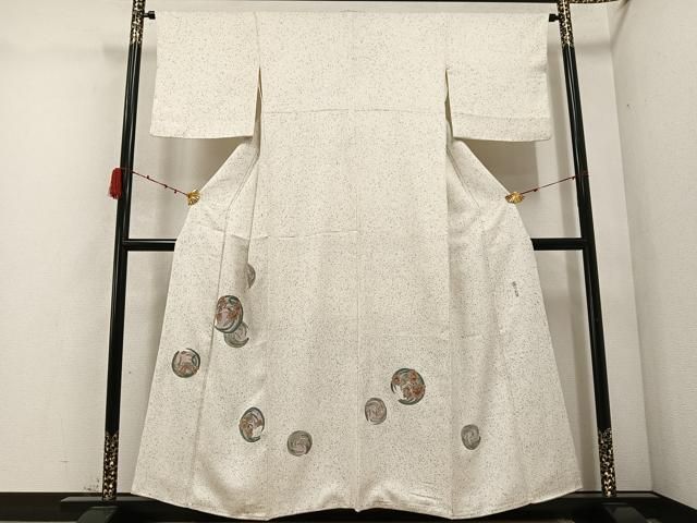 平和屋着物○訪問着 蘇州刺繍 草花文 金糸 正絹 逸品 AABC6860ph