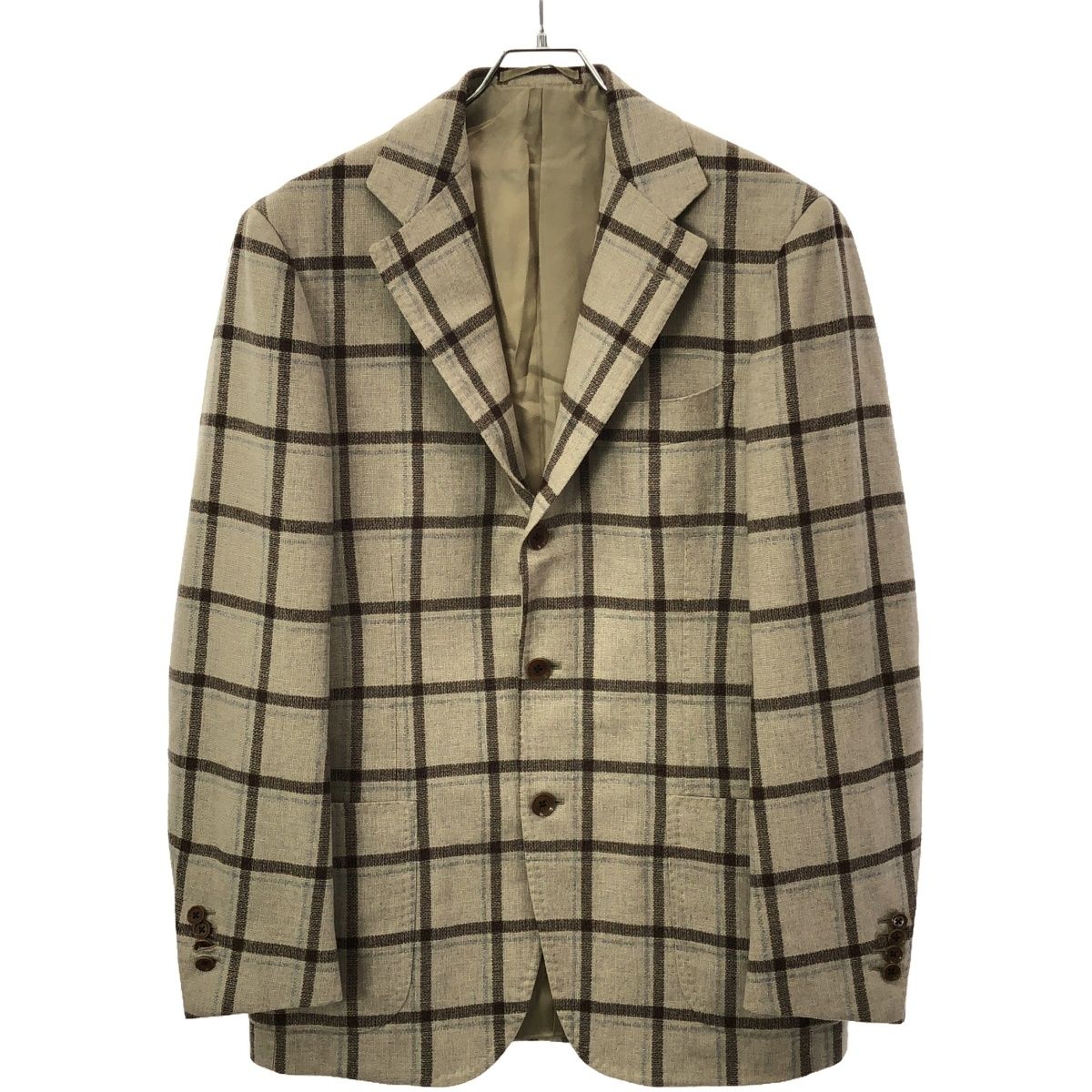 RING JACKET リングヂャケット カシミヤ混ウールチェックテーラード 