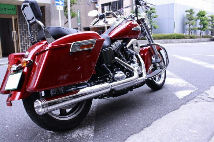 MOTOR STAGE スリップオンマフラー ブラスファットマン 2012〜16年FLD 2015〜16年FXDL 黒 黒エンド