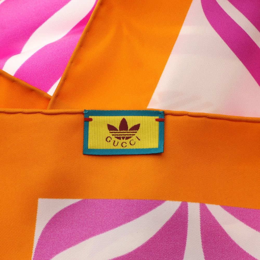 グッチ 716092 スカーフ イエロー×ブルー GUCCI アディダスコラボ