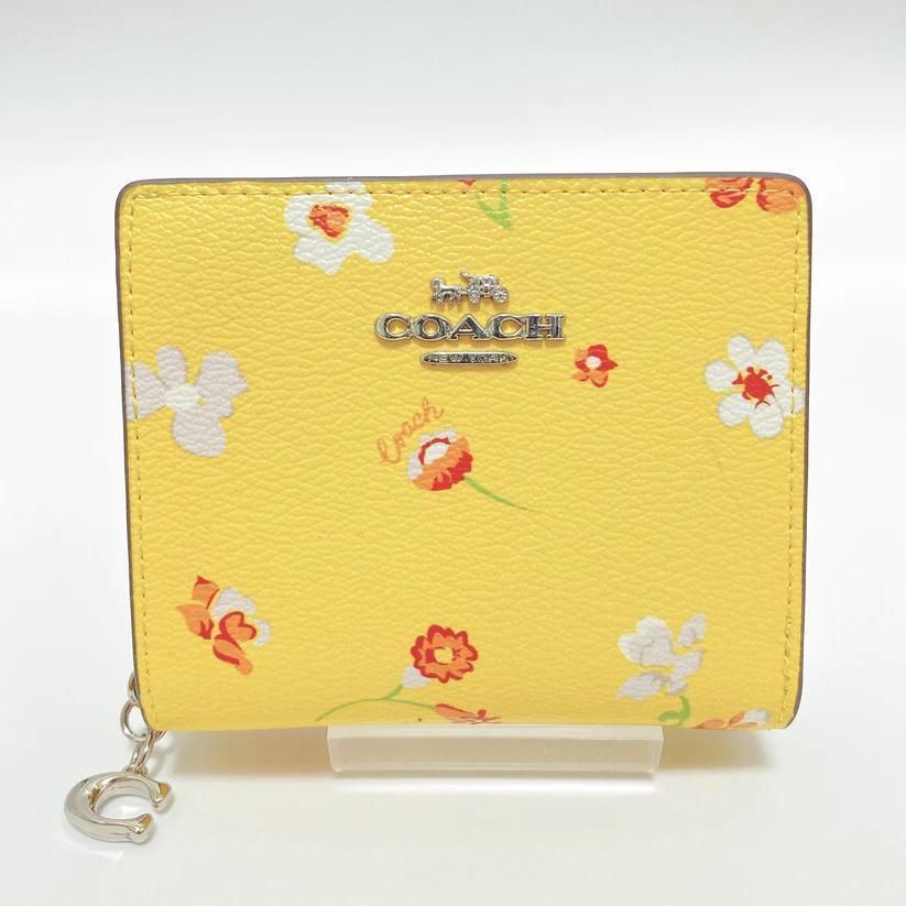 COACH 折りたたみ財布 イエロー 花柄 フローラル 　C8703