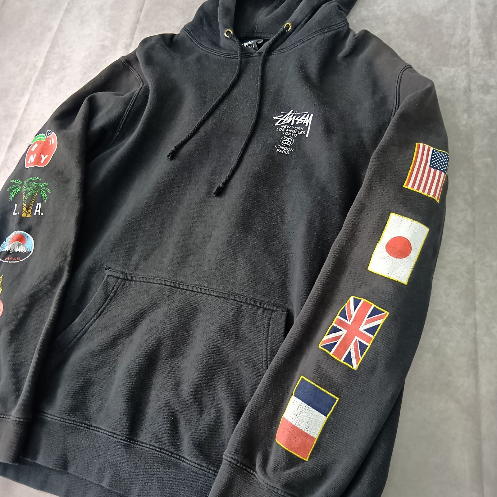 STUSSY WORLD TOUR FOODIE XL BLACK ステューシー ワールドツアー 