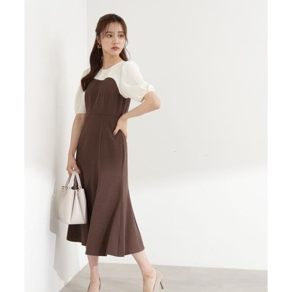 チェックドッキングワンピース レディース