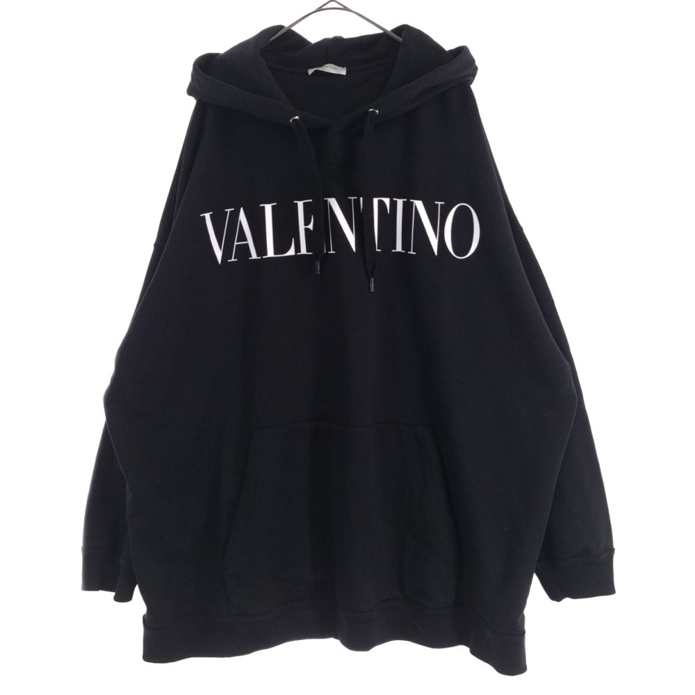 完売間近 VALENTINO VLTN ロゴ ポップオーバー パーカー VALENTINO ブラック パーカー ロゴ入り（VALENTINO