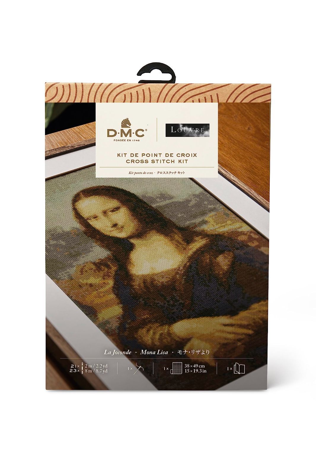 Color ダ ヴィンチ モナ リザ DMC×ルーヴル美術館コレクション クロスステッチキット ダ ヴィンチ モナ リザ 出来上がりサイズ横24cm×縦35.5cm 14カウント 説明書付き BK1970|81