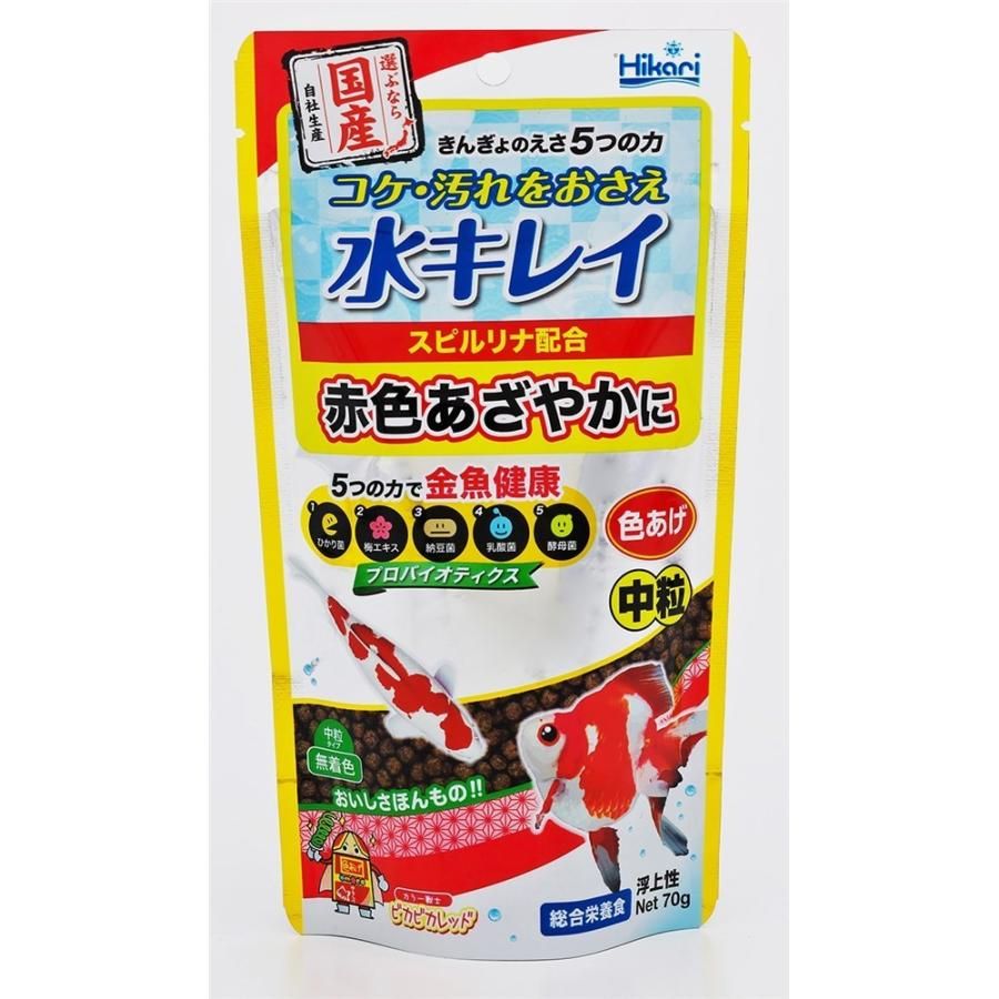 同梱不可 50個セット キョーリン ひかりきんぎょのえさ5つの力色あげ 中粒 70g