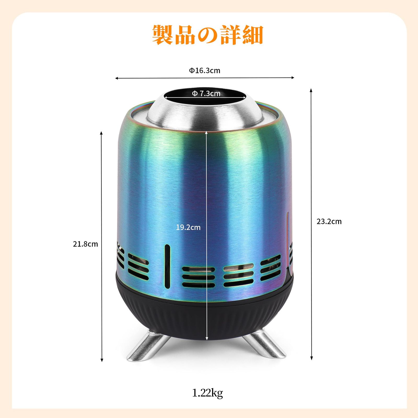 低煙燃焼ミニ屋外ストーブ焚き火台 ペレットまたは薪を燃料とする