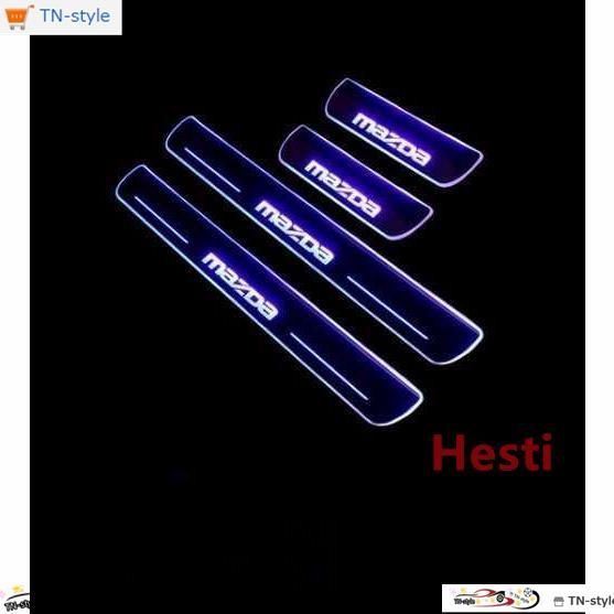 高品質 マツダ CX-8 KG系 専用 LED 流れる ステップガーニッシュ スカッフプレート ブルー 4PCS