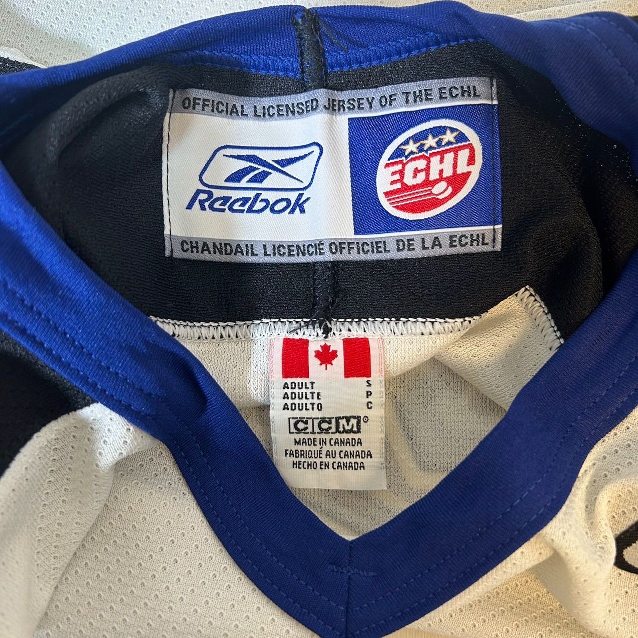 古着 カナダ製 CCM×Reebok ECHL ホッケーシャツ ゲームシャツ