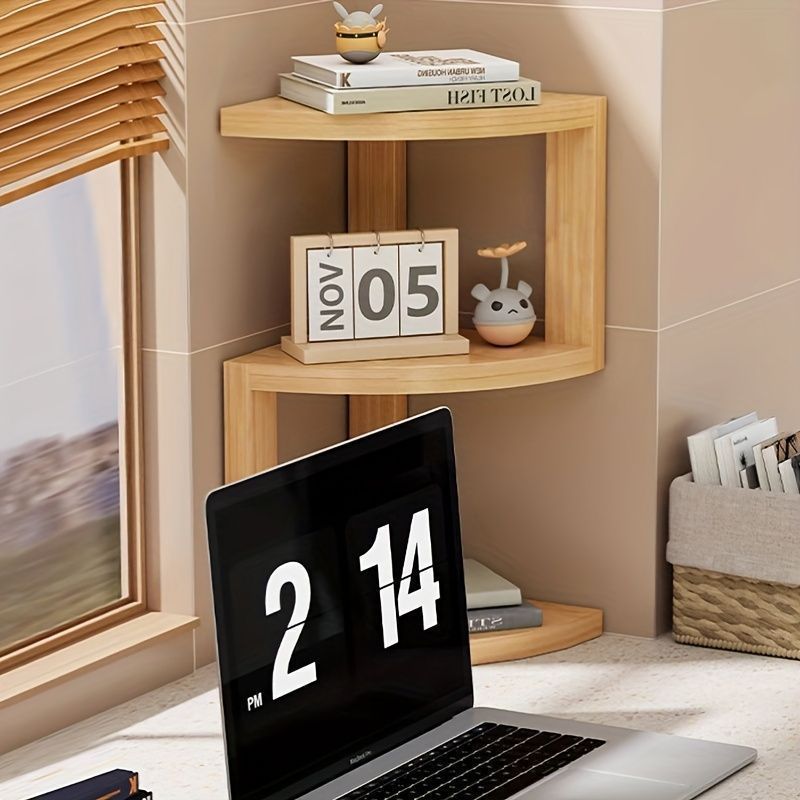 インテリア 収納 コーナーラック 木製 コーナーシェルフ 卓上ラック