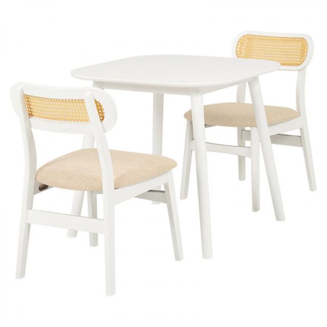 萩原 Hagihara ダイニング３点セット ホワイト BT-8627WH54WH3S 新生活 一人暮らし デザイン おしゃれ インテリア 家具