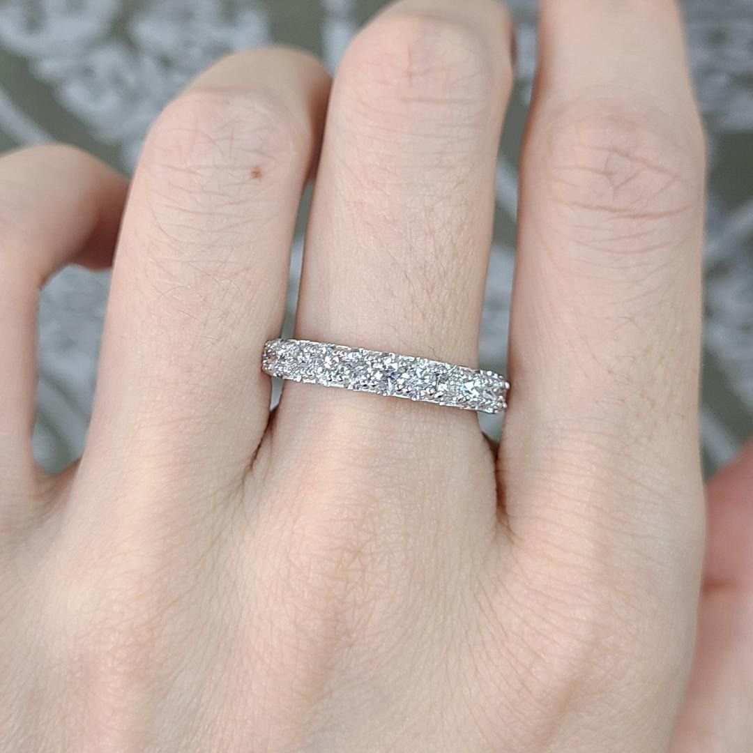 最高品質! ハートキュー Dカラー ダイヤモンド 1ct エタニティ リング 最高品質! ハートキュー Dカラー ダイヤモンド 1ct エタニティ リング