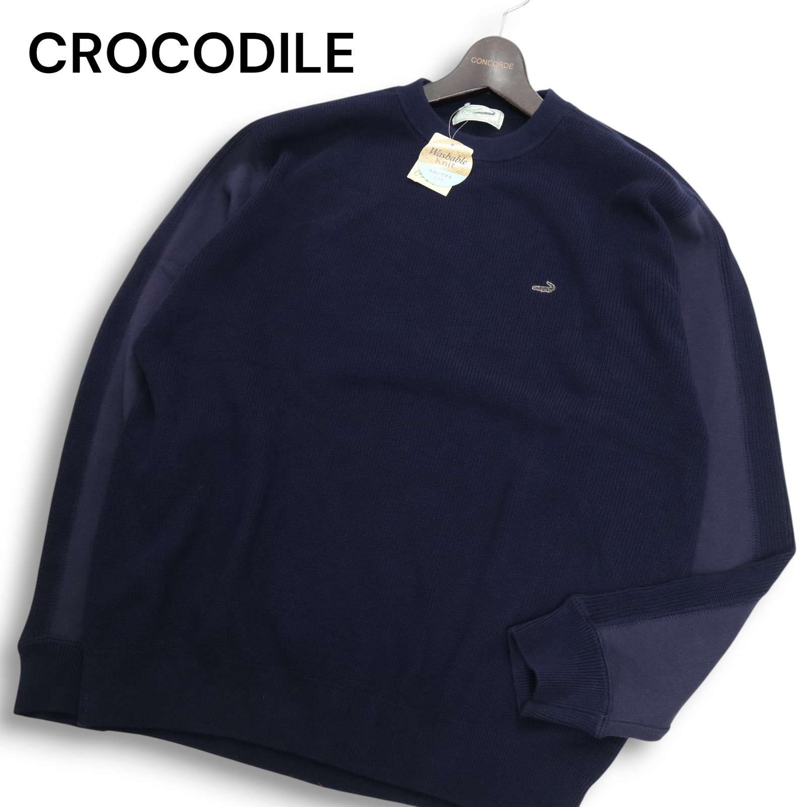 新品 未使用】 CROCODILE クロコダイル 秋冬 ワニ ロゴ刺繍 