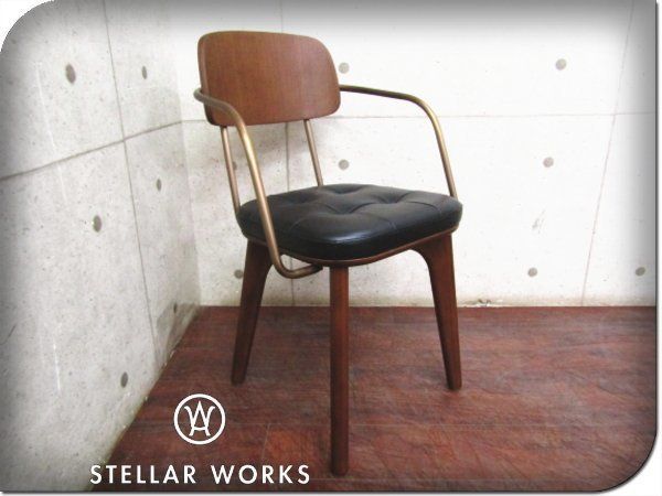 新品/未使用品/STELLAR WORKS/高級/FLYMEe/Utility Arm Chair V/ウォールナット/スチール/本革/Neri＆Hu/アームチェア/178，200円/ft8403k