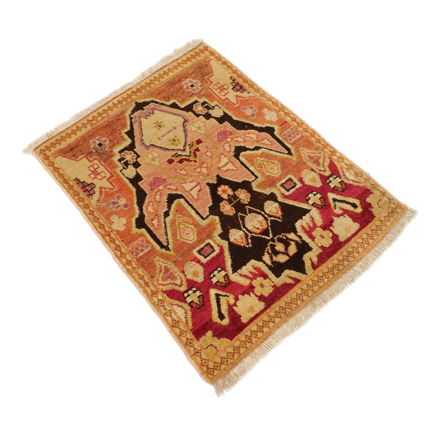 ロシア 1920年代 780×610mm セミアンティーク ミフラーブ トライバル 手織り アンティークペルシャ ヴィンテージラグ専門店 carpet