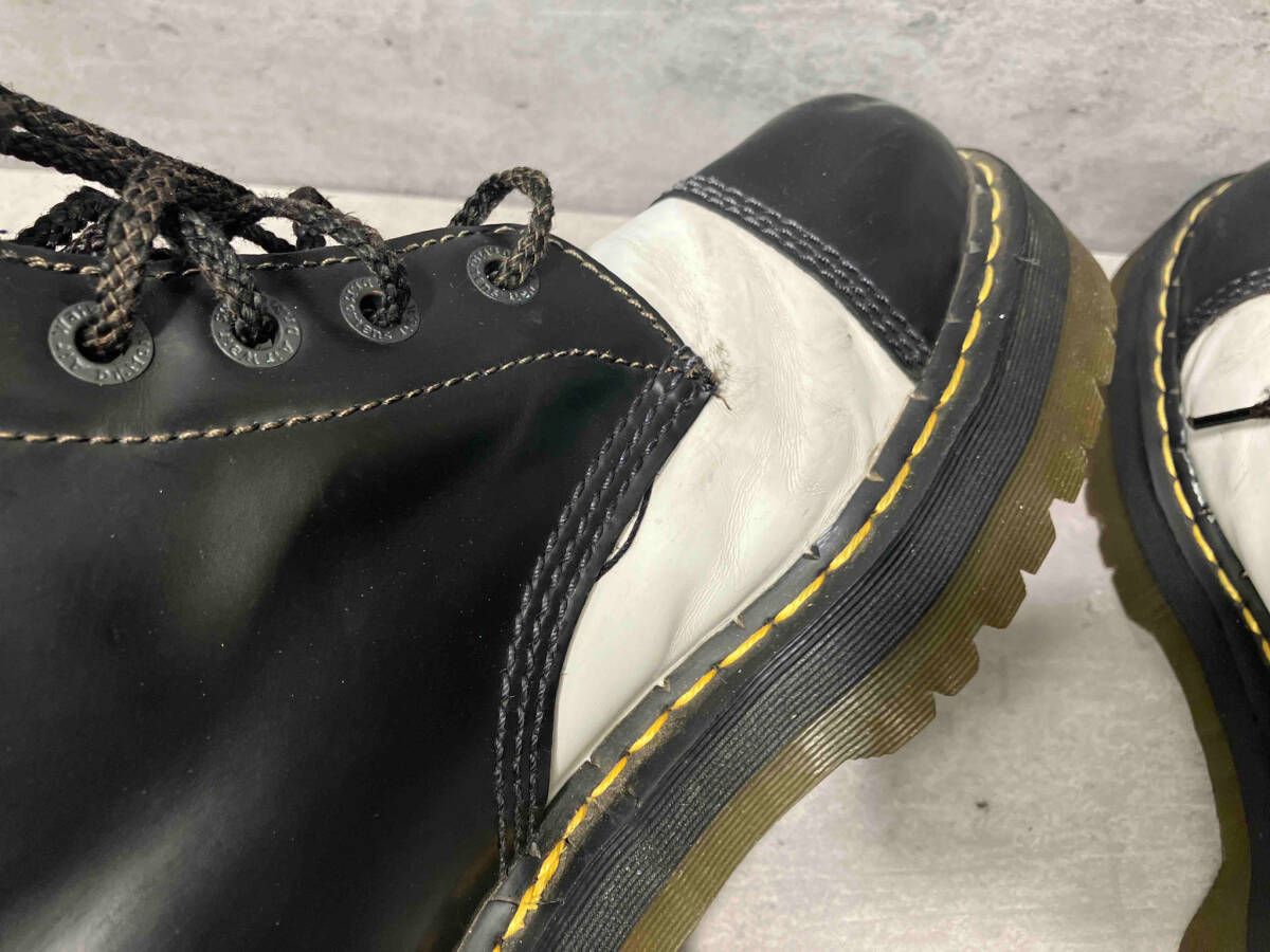 Dr.Martens 10ホールブーツ クレイジーボム ブラック ホワイト UK10 レザー ブーツ ドクターマーチン AW006 GC08K -  メルカリ