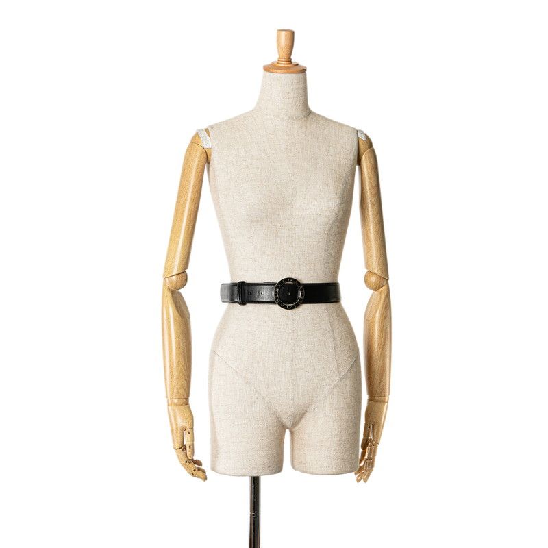 ブルガリ ビーゼロワン ベルト 105/42 ブラック シルバー レザー