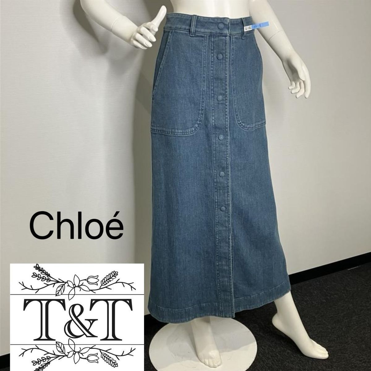 極美品◎正規品【Chloé】クロエ イタリア製 ロングスカート デニム 