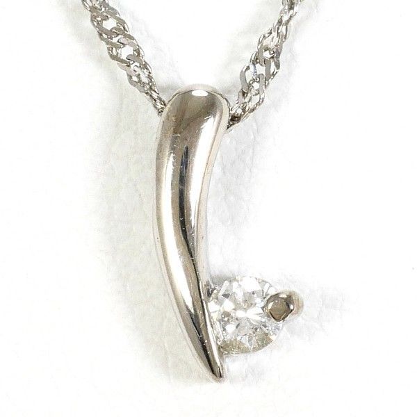 14K WG ネックレス NECKLACE ダイヤ 0.07 総重量約1.6g 約47cm