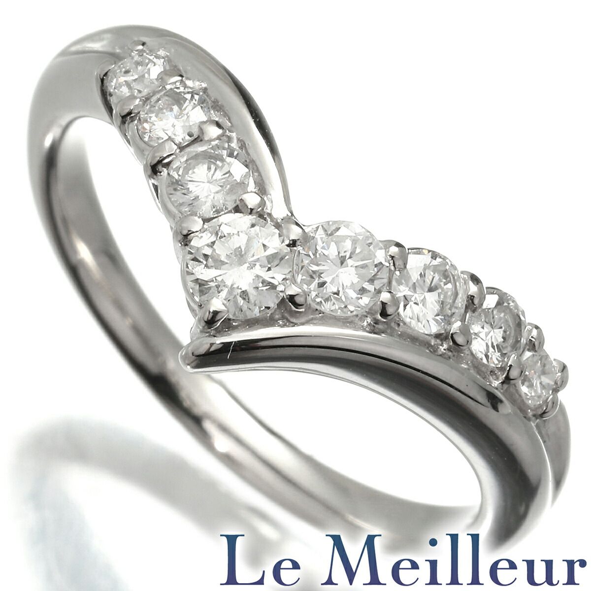 カーブデザインリング 8P SIクラス 指輪 ダイヤモンド 0.5ct Pt900 13  