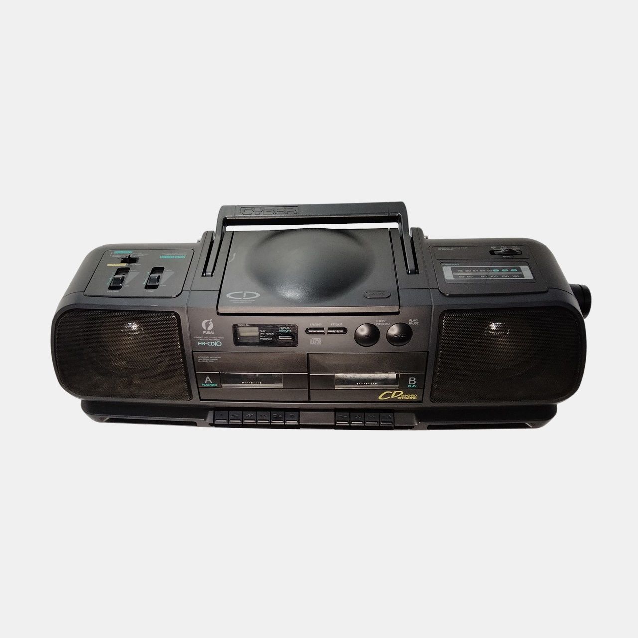 FUNAI FR-CD10 COMPACT DISC STEREO CASSETTE RECORDER CDステレオカセットテープレコーダー CDラジカセ Wラジカセ CD AMラジオ FMラジオ 船井電機 昭和 レトロ