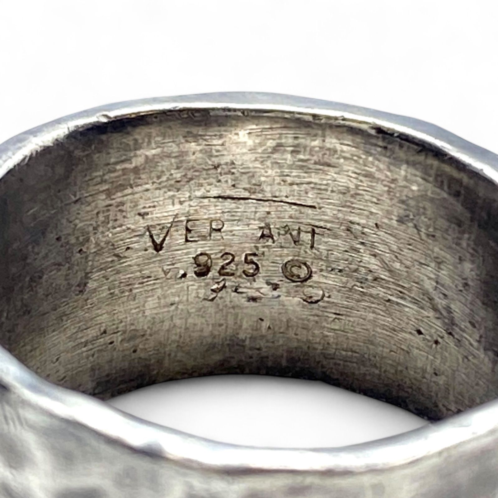 抜群の重厚感】VERSANI 槌目 Silver 925 刻印 90s Vintage Ring 