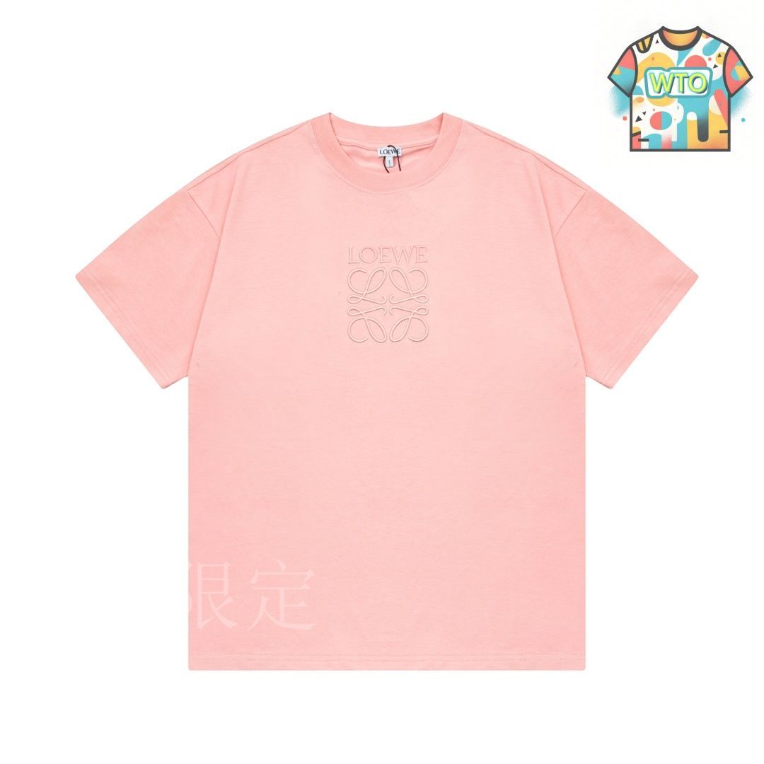 今日特価】LOEWE 無地刺繍大ロゴピンク T シャツ-1 - メルカリ