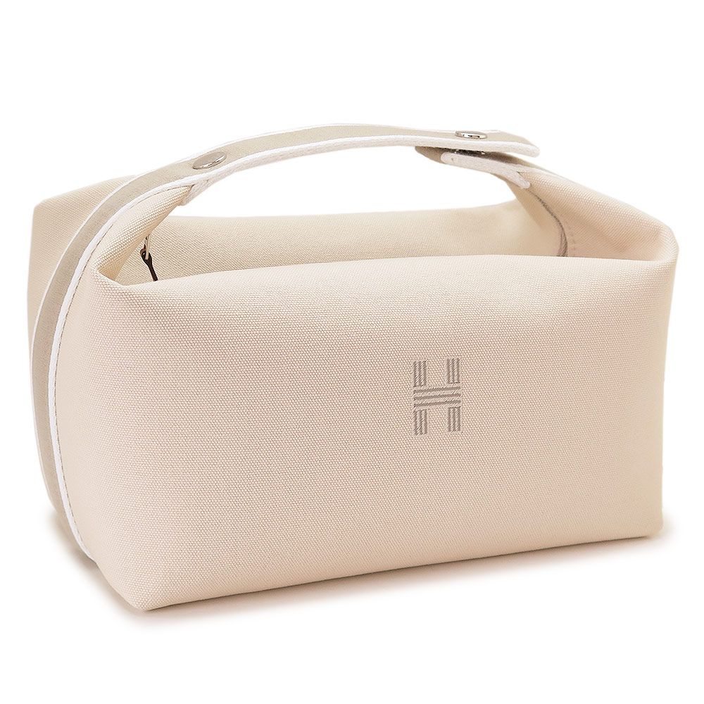 新品未使用【HERMES】ブリッドアブラック ポーチ GM ナチュラル ベージュ エルメスブリッドアブラック GM ベージュ/オレンジ シルバー金具