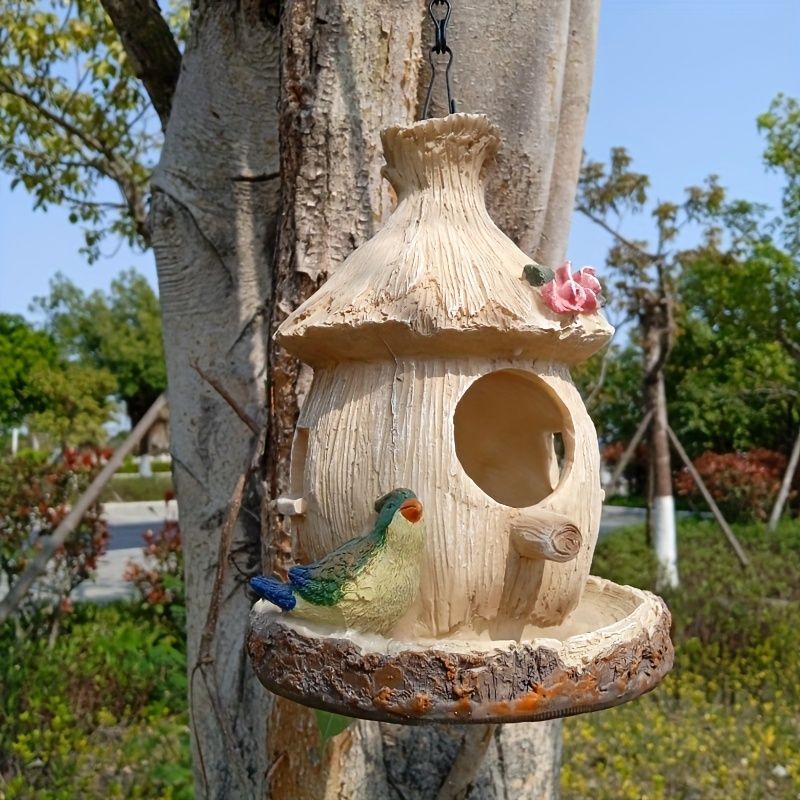 絶対お買い得! 巣箱 鳥の巣 鳥の巣箱 バードハウス バードルーム 鳥用品 鳥かご 巣箱 庭園 自然 装飾 ぶら下げ 吊り下げ 休憩所 樹脂 【最短翌日配送】