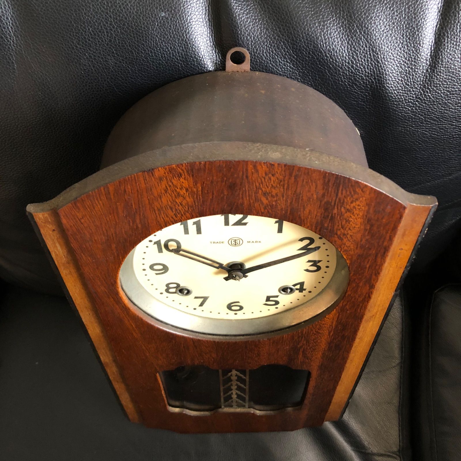 昭和初期頃 鶴巻時計店英工舎 頭丸ナチュラル調 掛時計オーバーホール