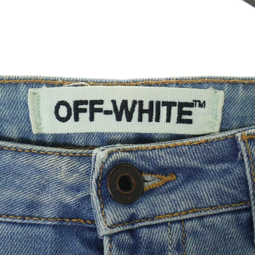 OFF-WHITE (オフホワイト) Slim Split Jeans バックバイアス刺繍