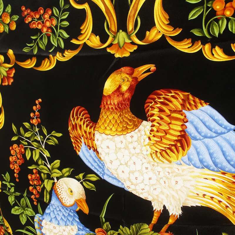 Ferragamo*フェラガモ 大判スカーフ ヴィンテージ 鳥 オウム シルク