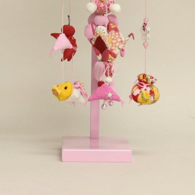 古布うさぎ 吊るし飾り ひな祭り つるし飾り】うさぎ 円 3-78 〈女の子