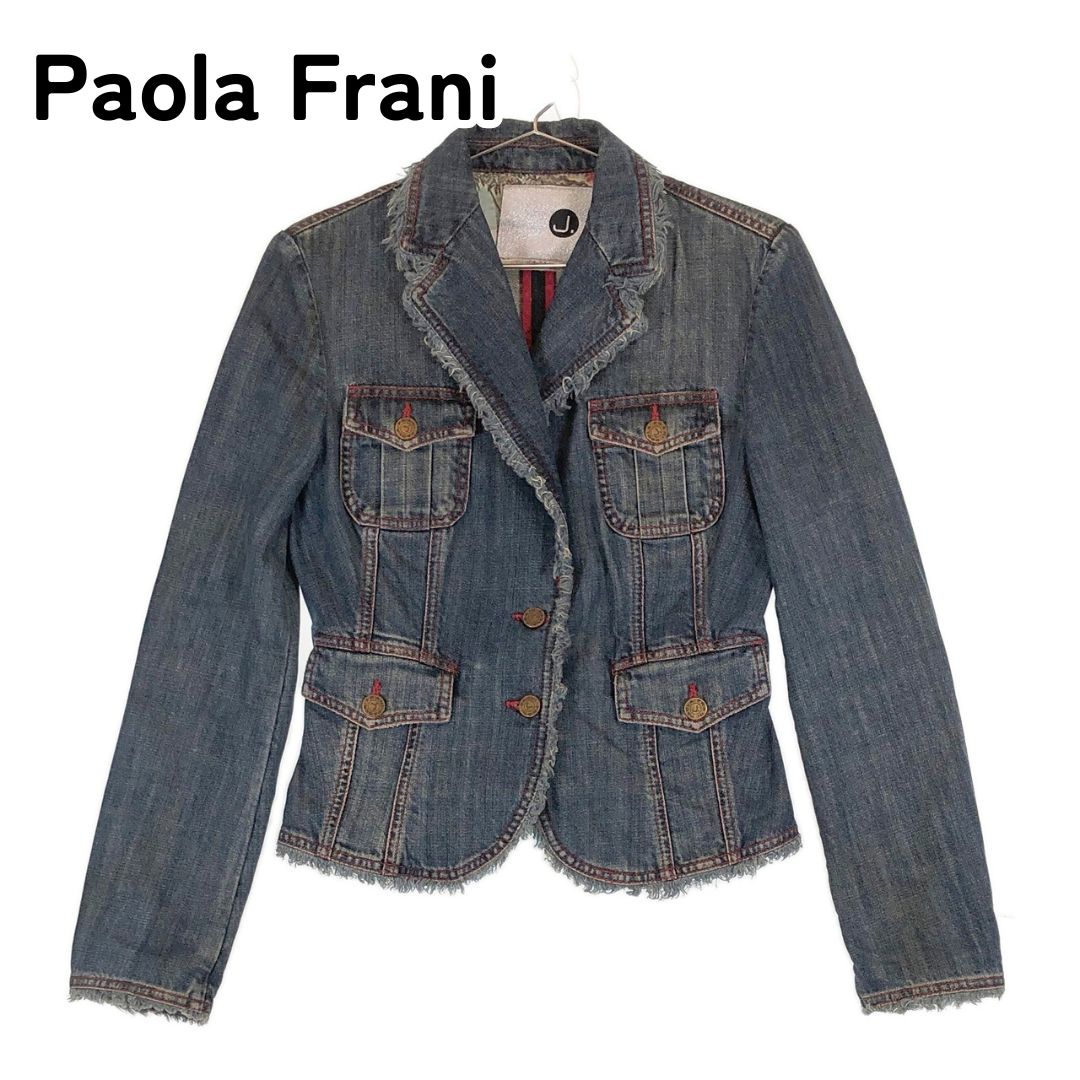 PAOLA FRANI - PAOLA FRANI(パオラ フラーニ) Gジャン サイズD32 レディース - ネイビー 長袖/春/秋 PAOLA FRANI - PAOLA FRANI(パオラ フラーニ) Gジャン サイズD32