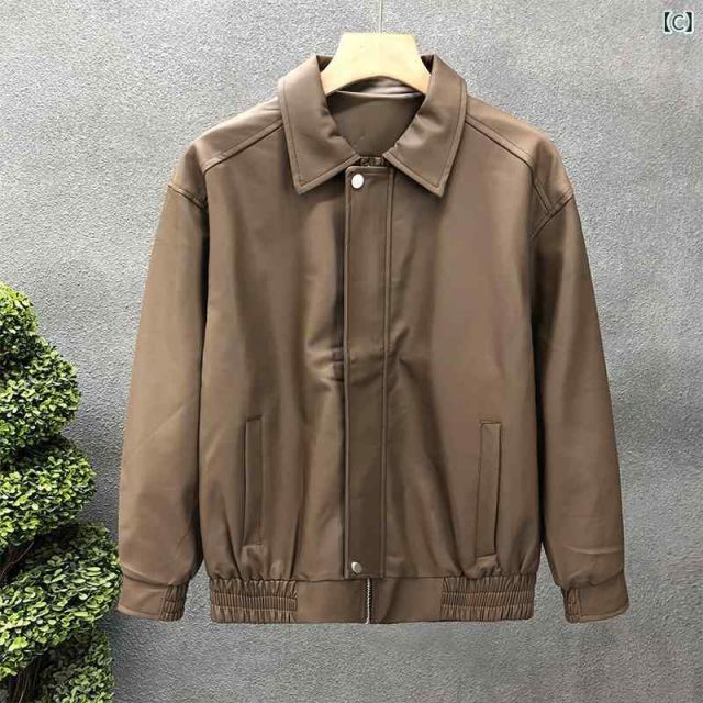  3 XL 秋冬 コーデ メンズ 服 シンプル ファッション オシャレ 大人 かっこいい 大きいサイズ ストリート 紳士服 エコ レザー ジャケット PU トップス その他 パンツ