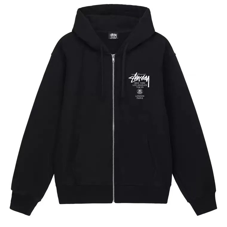 ステューシー STUSSY WORLD TOUR ZIP HOOD ワールドツアー