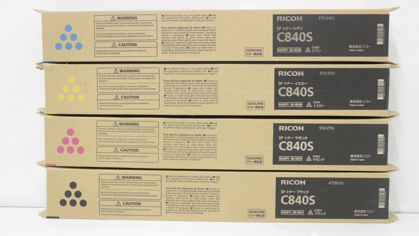 RICOH 純正 トナー C840S 4色 シアン マゼンタ イエロー ブラック リコー ITT0NSGDCG96-D-F15-byebye