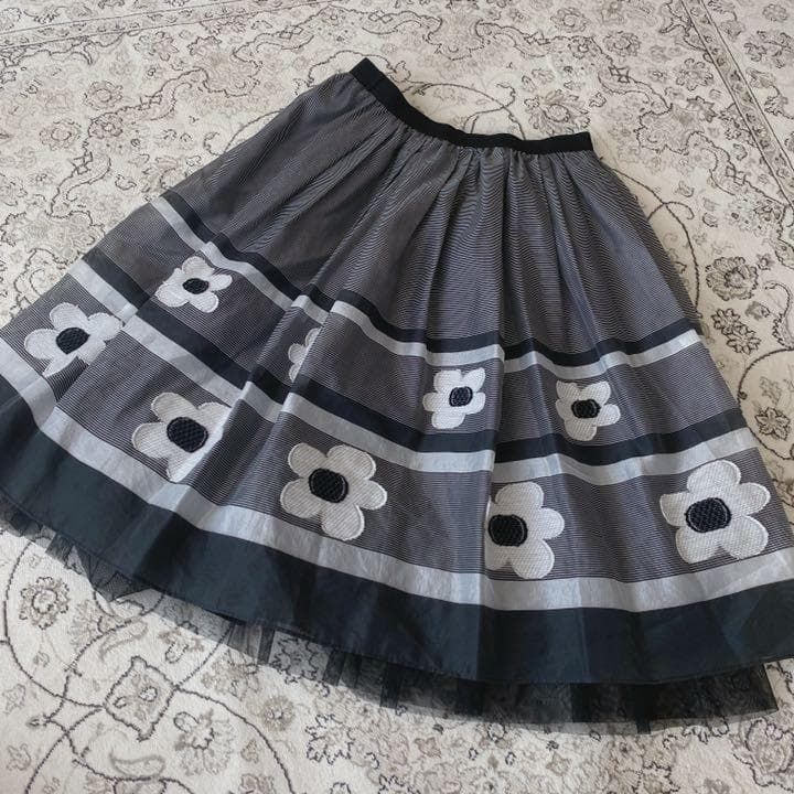 M S GRACY カタログ掲載 デイジーモチーフ チュール スカート NICORILABO_COM