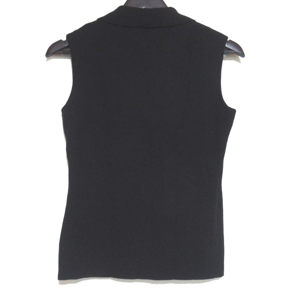 FOXEY フォクシー ノースリーブニットブラウス 39664 サイズ38 ブラック レディース 古着