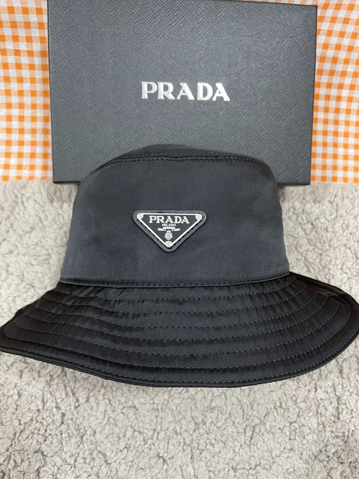 お洒落  PRADA プラダ  バケットハット  ブラック ナイロン