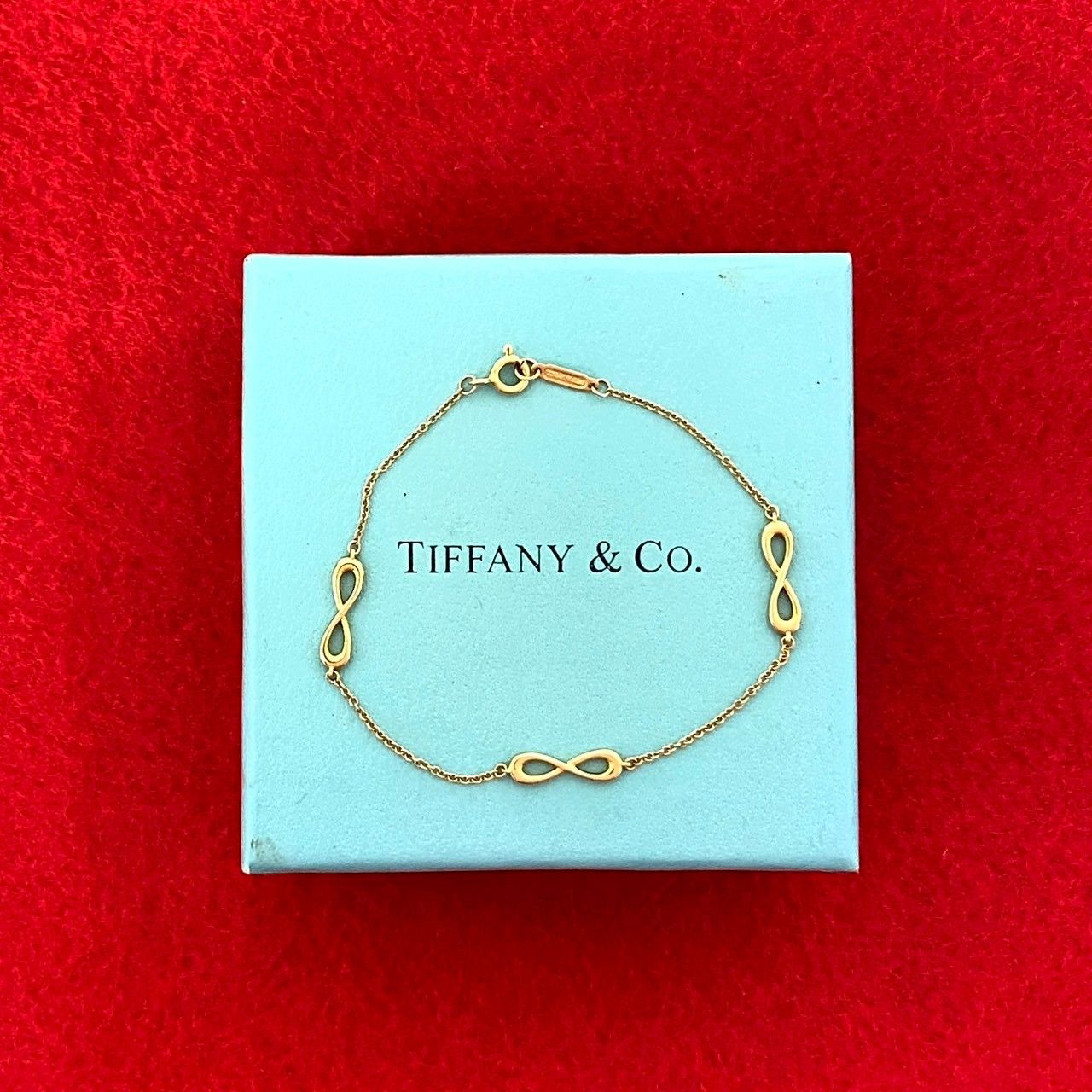 TIFFANY-Co. ティファニー インフィニティ エンドレス ブレスレット K18ゴールド チェーン バングル アクセサリー 06497