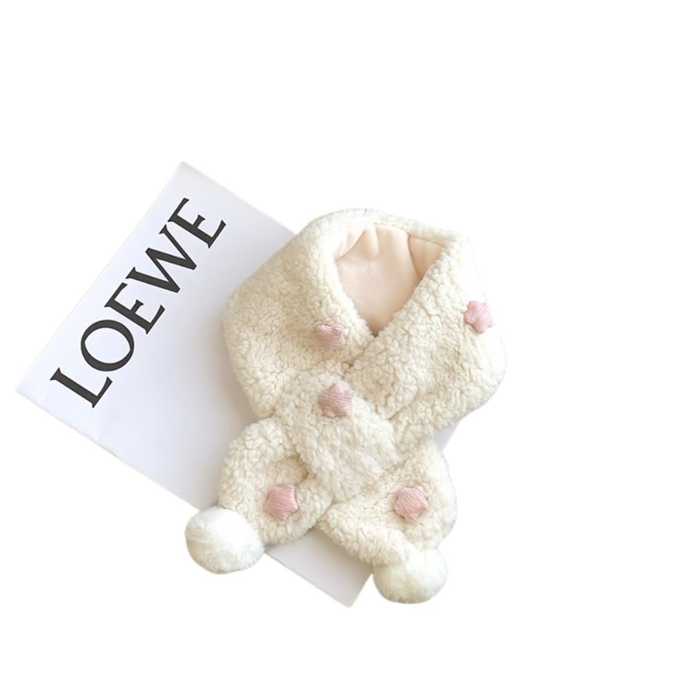 【新着商品】プレゼント こども用 幼児 ベビー 保温 厚手 冬 ギフト かわいい ふわふわ 防寒 あったか もこもこ ポンポン スター 星 子供服 ネックウォーマー 子供用 男の子 女の子 キッズ マ