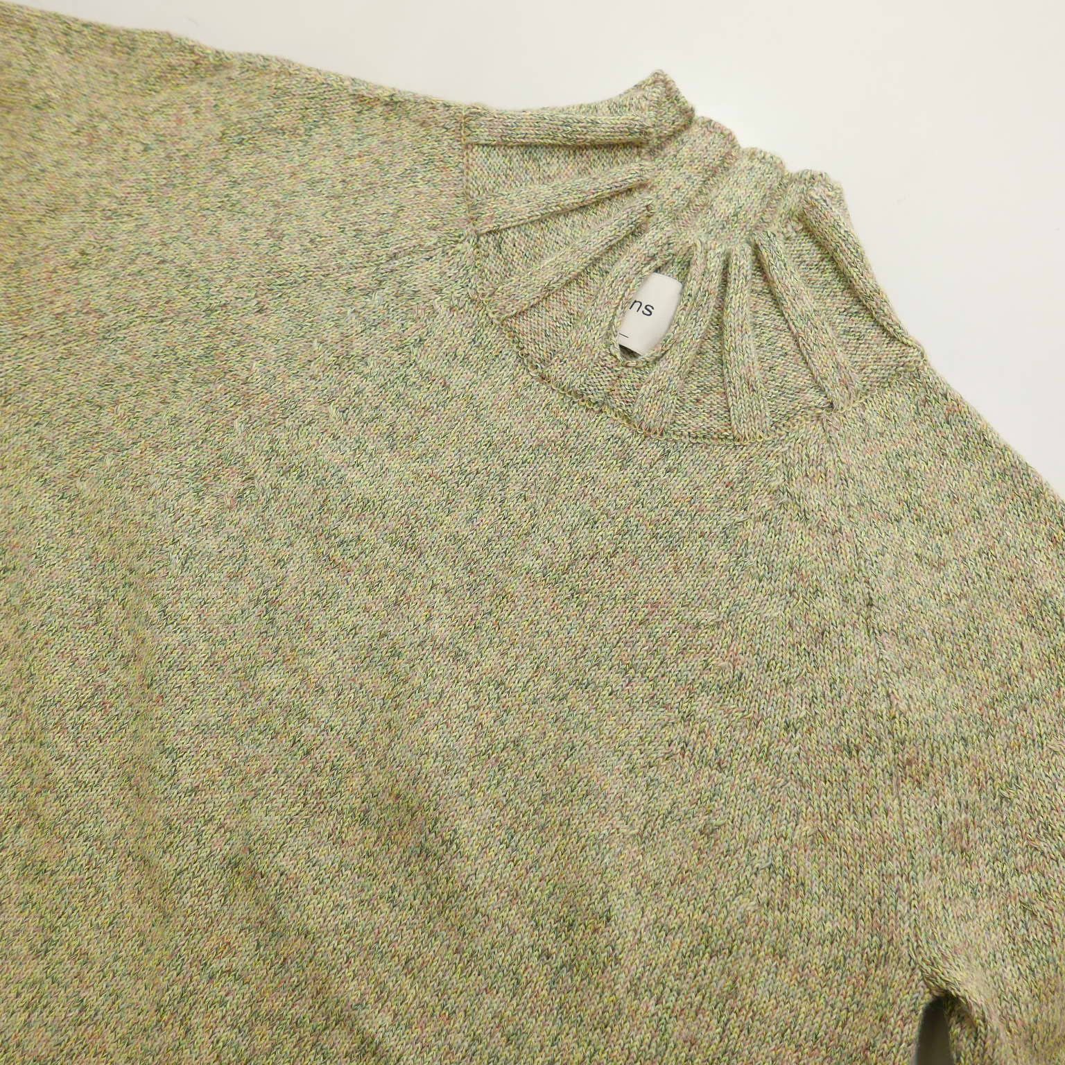 artens アーテンス mix yarn wide rib neck pullover ワイドリブネック コットン混 ニット プルオーバー ユニセックス イエロー系 3 artens アーテンス mix yarn wide rib neck pullover ワイドリブ
