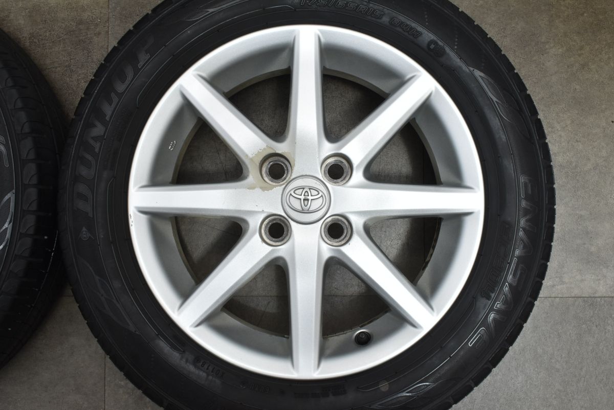 【良好品】トヨタ アクア 純正 15in 5J +39 PCD100 ダンロップ 175/65R15 ノーマル戻し ヴィッツ ポルテ カローラ フィールダー アクシオ