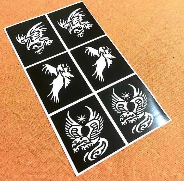 ボディアートジュエリー ステンシルシール 鳥・鷹セット - メルカリ