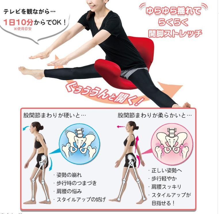 アウトレット 股関節回りをストレッチ 柔ら美人 開脚ベターPlus ネイビー レッド ♥品