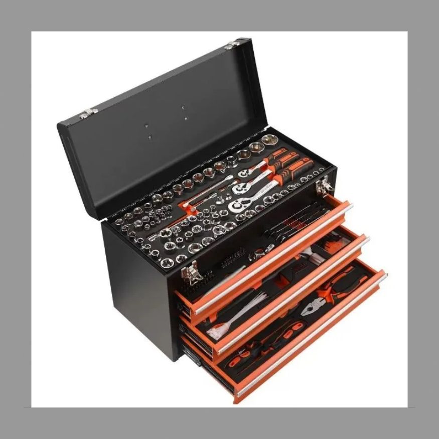 品質保証*408点セット工具箱 ツールボックス 工具入れ 收三段 携行型 ハンドル付き 引き出し式ツールボックス 専門の自動車修理工具