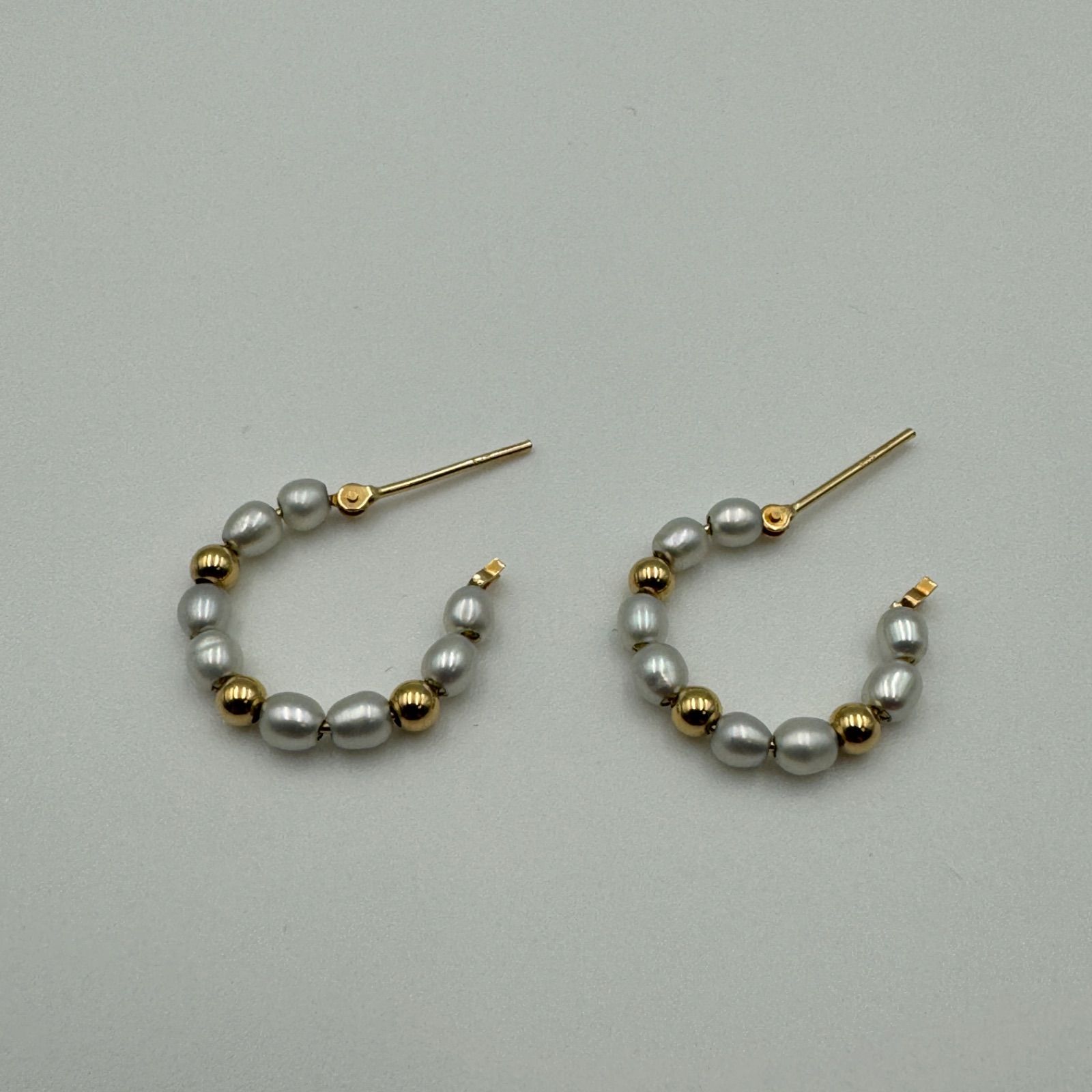 淡水 パール ピアス K18 1.6g - メルカリ